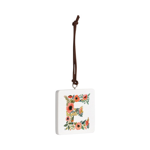 E Monogram Ornament - Bone slide 