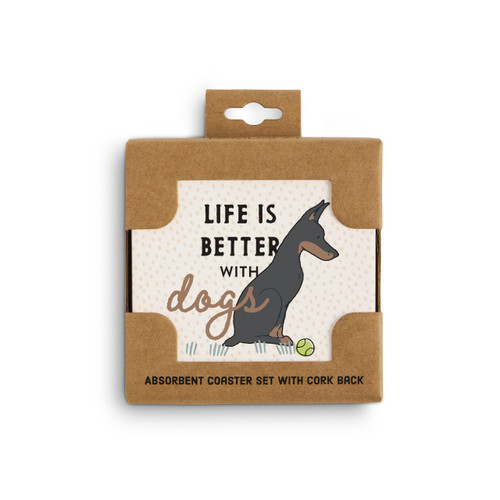 Dobermann Dog Coasters - Set of 4 slide