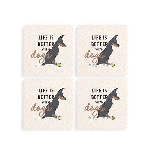 Dobermann Dog Coasters - Set of 4 slide 
