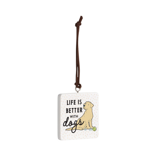 Yellow Labrador Dog Ornament - Bone slide 