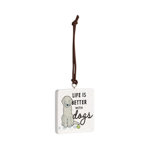 Old English Sheepdog Dog Ornament - Bone slide 