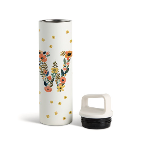 W Monogram Water Bottle - White 20oz slide 