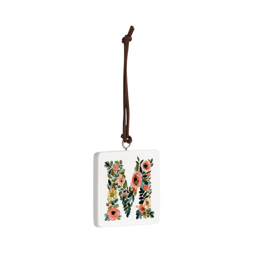 M Monogram Ornament - Bone slide 