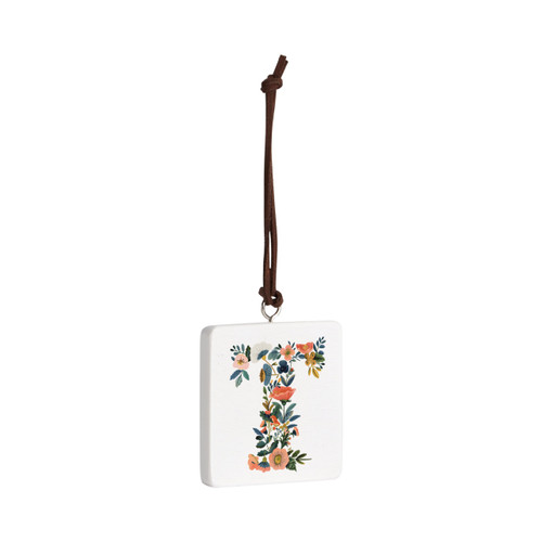 T Monogram Ornament - Bone slide 