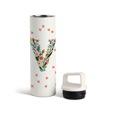 V Monogram Water Bottle - White 20oz slide 