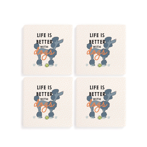 Poodle Dog Coasters - Set of 4 slide 