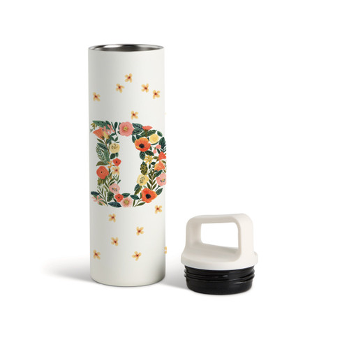 D Monogram Water Bottle - White 20oz slide 