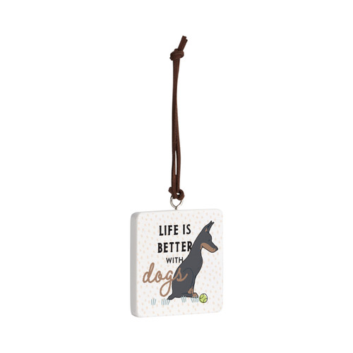 Dobermann Dog Ornament - Bone slide 