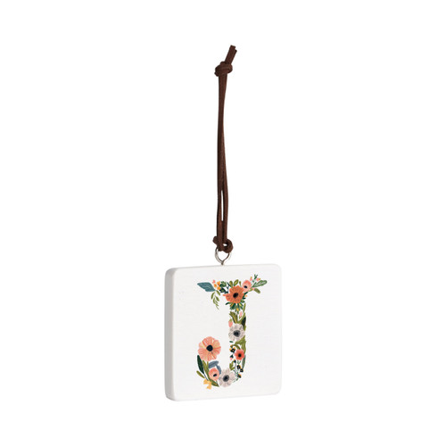 J Monogram Ornament - Bone slide 