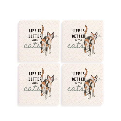 Calico Cat Coasters - Set of 4 slide 