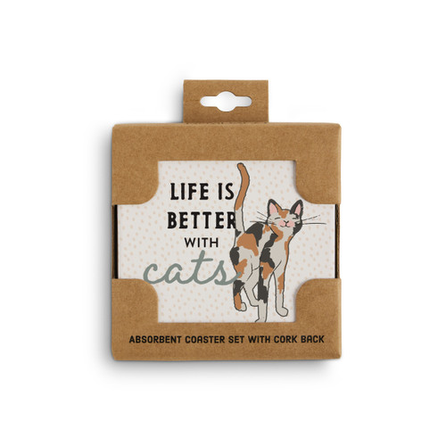 Calico Cat Coasters - Set of 4 slide 