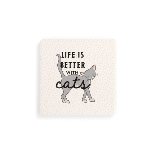 Gray Cat Coasters - Set of 4 slide 