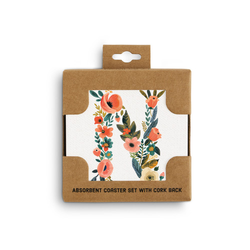 N Monogram Coasters - Set of 4 slide 