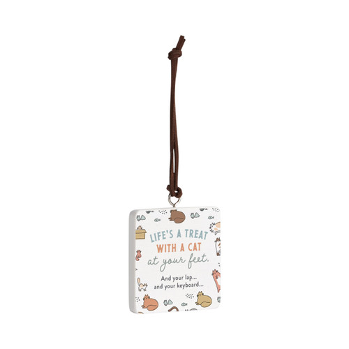 Life's a Treat Cat Ornament - Bone slide 