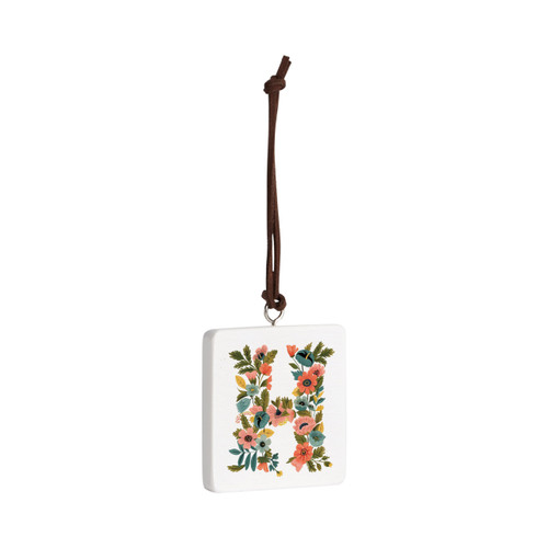 H Monogram Ornament - Bone slide 