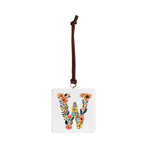 W Monogram Ornament - Bone slide 