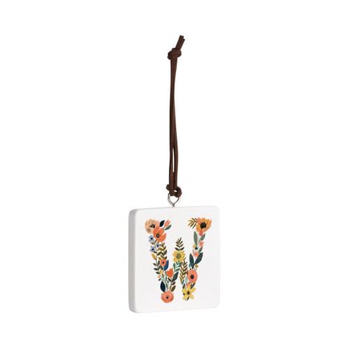 W Monogram Ornament - Bone slide 