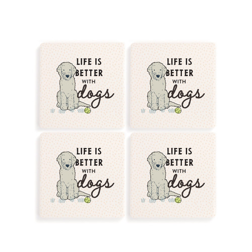 Old English Sheepdog Dog Coasters - Set of 4 slide 