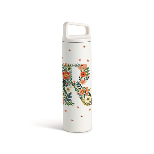 R Monogram Water Bottle - White 20oz slide 