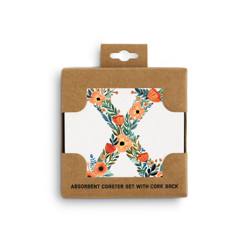 X Monogram Coasters - Set of 4 slide 