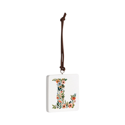 L Monogram Ornament - Bone slide 