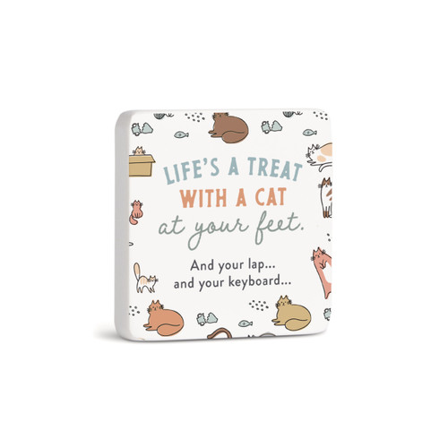 Life's a Treat Cat Magnet - Bone slide