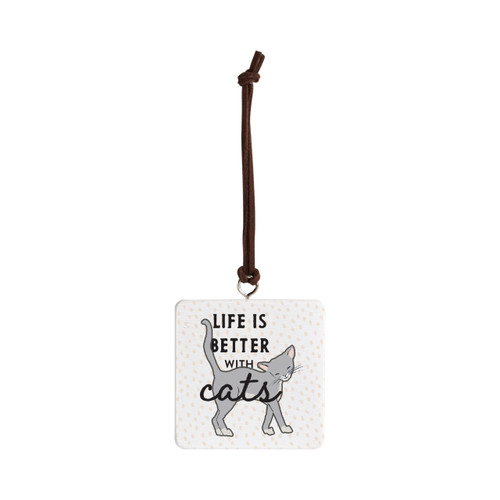 Gray Cat Ornament - Bone slide 