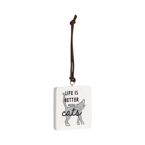 Gray Cat Ornament - Bone slide 