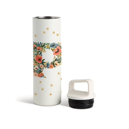 P Monogram Water Bottle - White 20oz slide 
