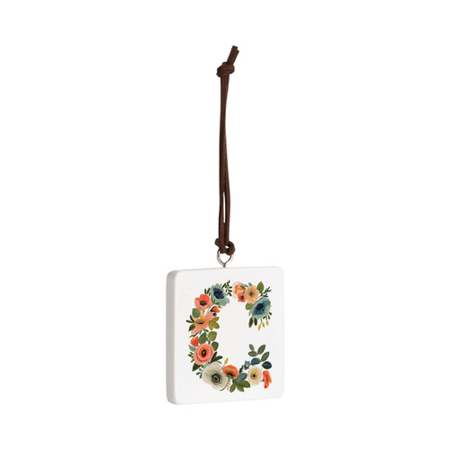C Monogram Ornament - Bone slide 