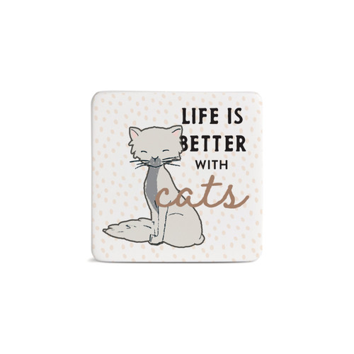 White Cat Magnet - Bone slide 