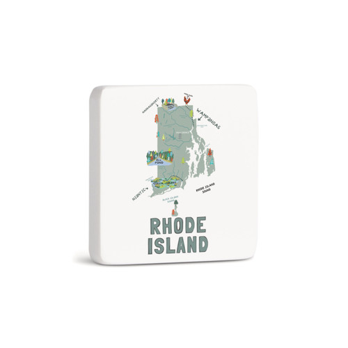 Rhode Island State Magnet - Bone slide 