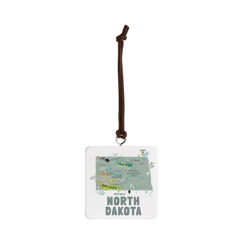 North Dakota State Ornament - Bone slide 