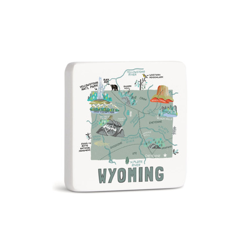 Wyoming State Magnet - Bone slide 