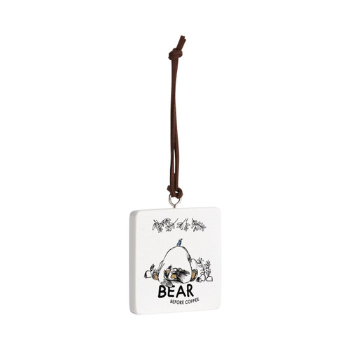 Bear Before Coffee Ornament - Bone slide 