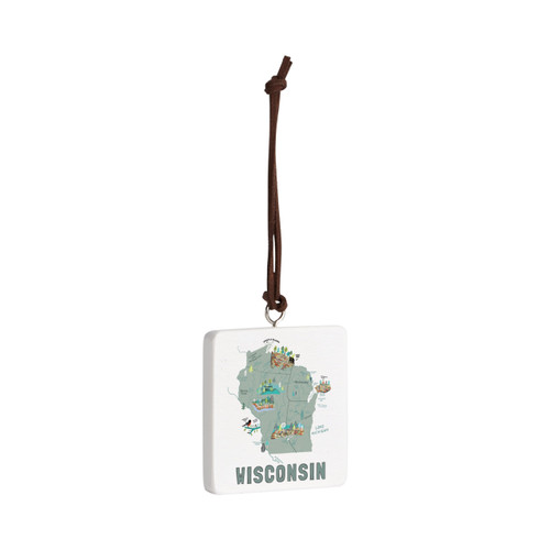 Wisconsin State Ornament - Bone slide 