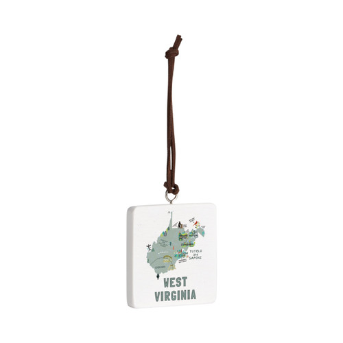 West Virginia State Ornament - Bone slide 