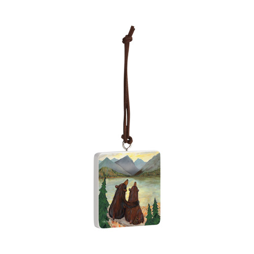 Sunset Bears Ornament - Bone slide 