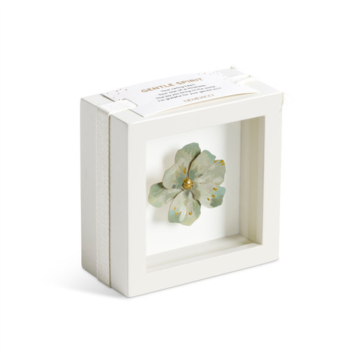 Peace Light Green Flower Shadow Box - 4in slide 