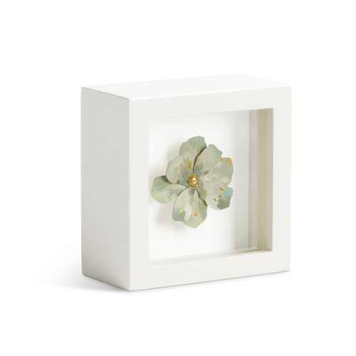 Peace Light Green Flower Shadow Box - 4in slide 