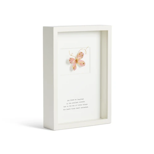 Laughter Butterfly Quote Wall Art - 10x7in slide 