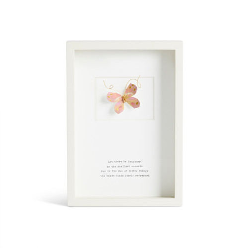 Laughter Butterfly Quote Wall Art - 10x7in slide 