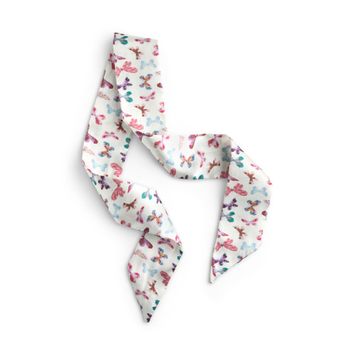 Butterfly Skinny Tie Bag Scarf - 5x95cm slide 