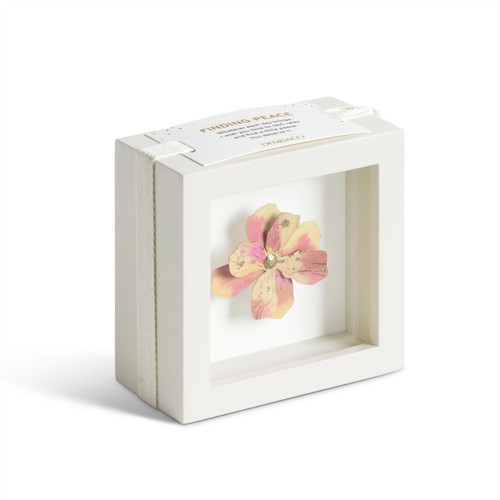 Gentle Spirit Pink Flower Shadow Box - 4in slide 