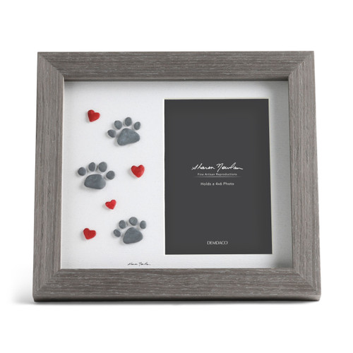 Paw Prints Gray Frame - 4x6in slide 