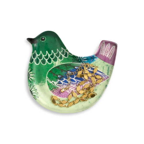 Hummingbird Bird Song Trinket Dish - 4in slide 