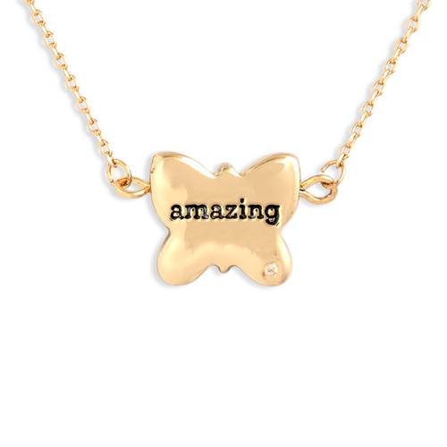 Amazing Artful Butterfly Necklace - 16in(+2in extender) slide 