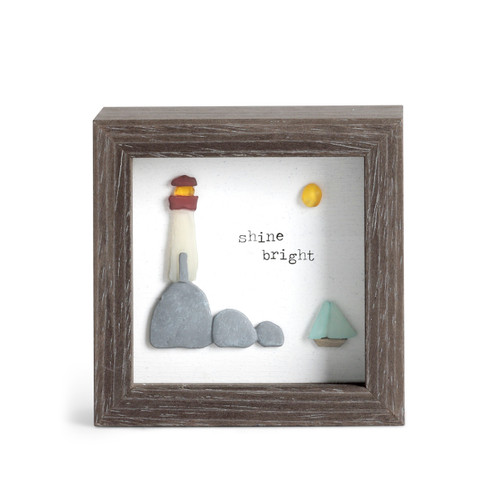 Shine Bright Lighthouse Shadow Box - 4in slide 