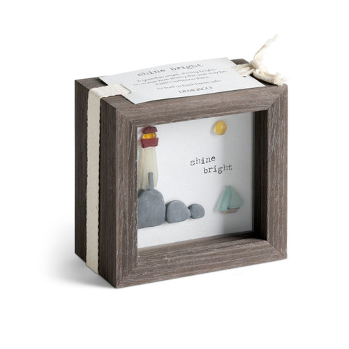 Shine Bright Lighthouse Shadow Box - 4in slide 