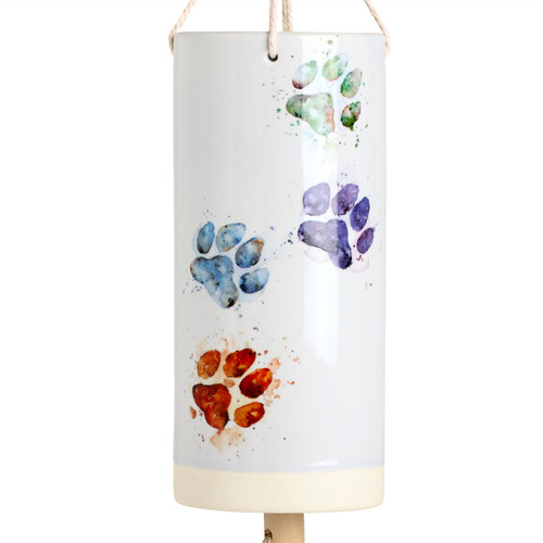 Teal Paw Print Windchime - 3x7in slide 